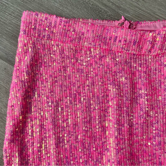 NWT Superdown Misty Sequin Embroidered Wrap Mini Skirt Pink Swiftie Small - Picture 10 of 10